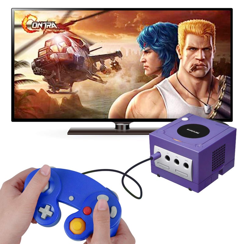 ONE250 2 Pack Classic Shock Joypad Wired Controller, Compatible with Wii NGC Gamecube Game Cube (Blue & Pink) - Image 4